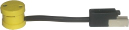 FLACH-RUND-Übergangsdose mit 25 cm Rundleitung H05RR-F 2x1 und Kupplung
